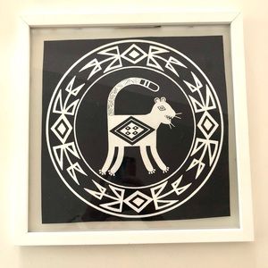 Indigenous Style Panther Print in Frame